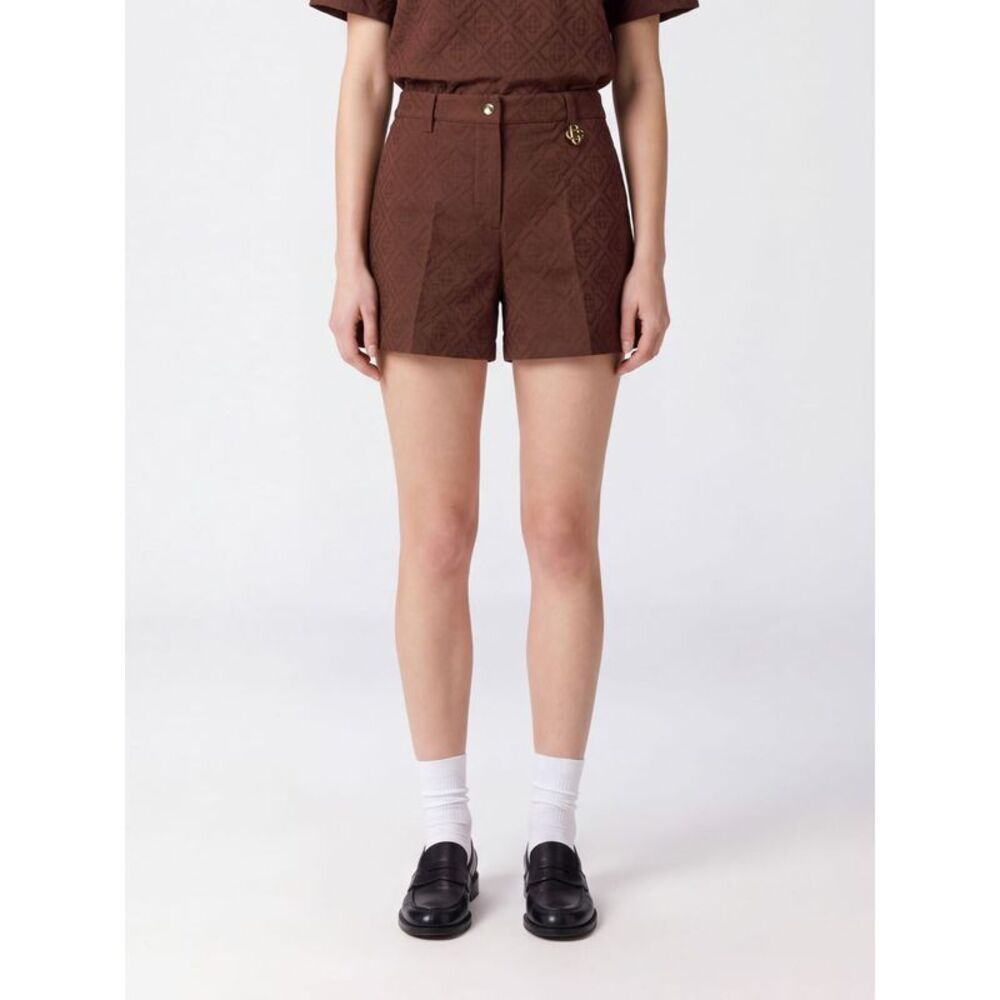 Casablanca Women Casablanca Monogram Cotton Shorts With Logo Charm